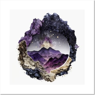 Purple Geode Druzy Midnight Posters and Art